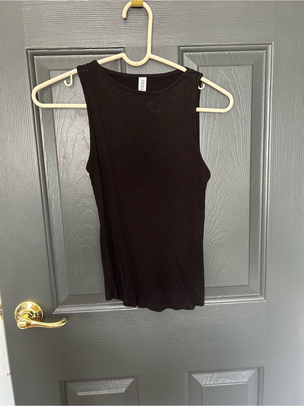 Zenana Outfitters Black Ribbed Sleeveless Tank